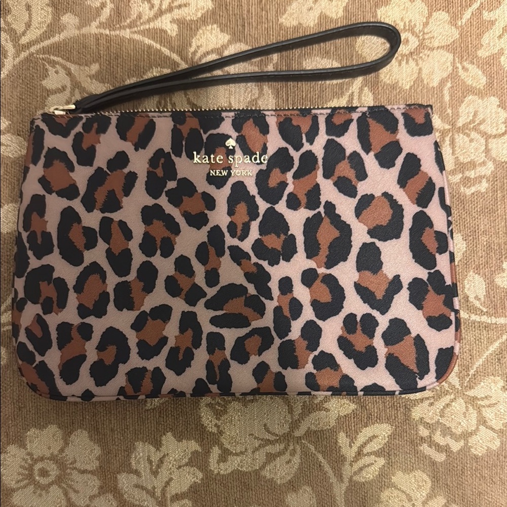 Kate Spade Brown and Black Wristlet Clutch